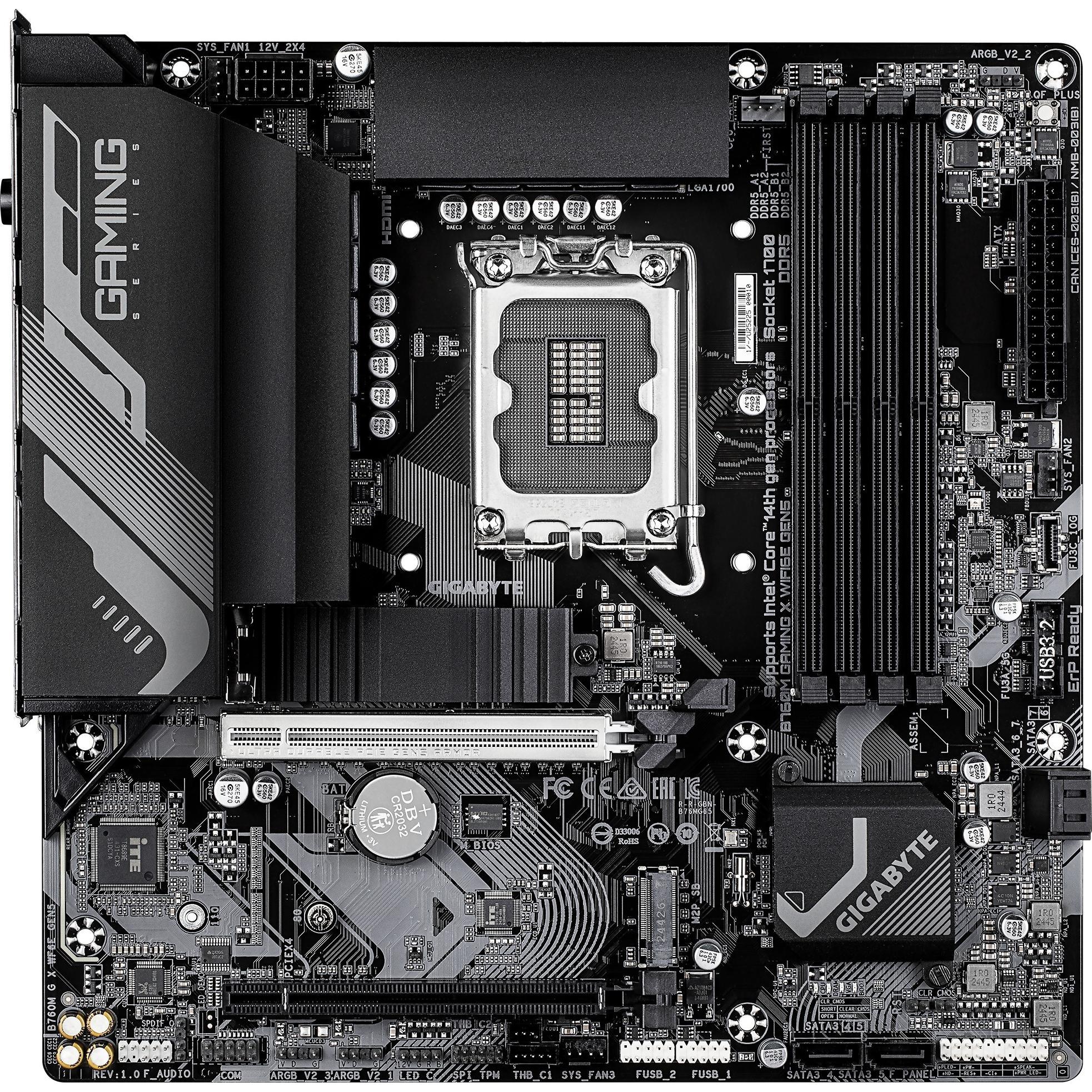 Gigabyte B760M Gaming X WiFi6E Gen5 (B760,S1700,mATX,DDR5 (LGA 1700, Intel B760, mATX), Mainboard