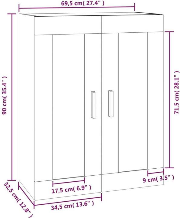 Actual product image vidaXL Laurette (69.5 x 32.5 x 90 cm)