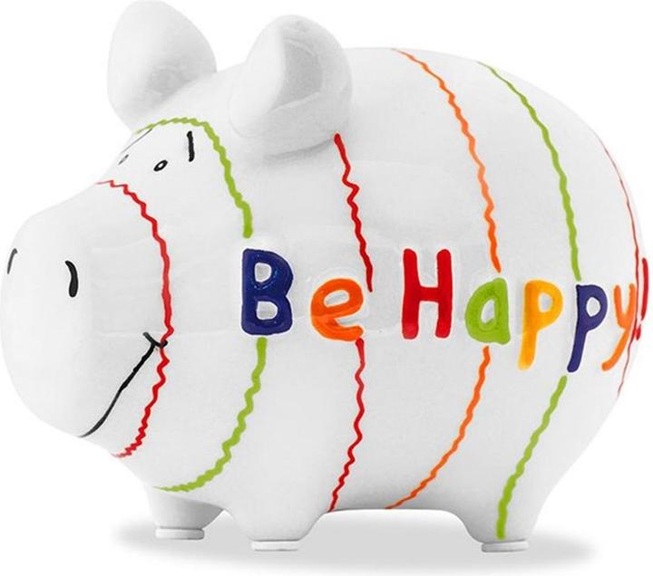 G. Wurm Salvadanaio KCG maialino piccolo, Be Happy, realiz (10 x 10 x 13 cm)