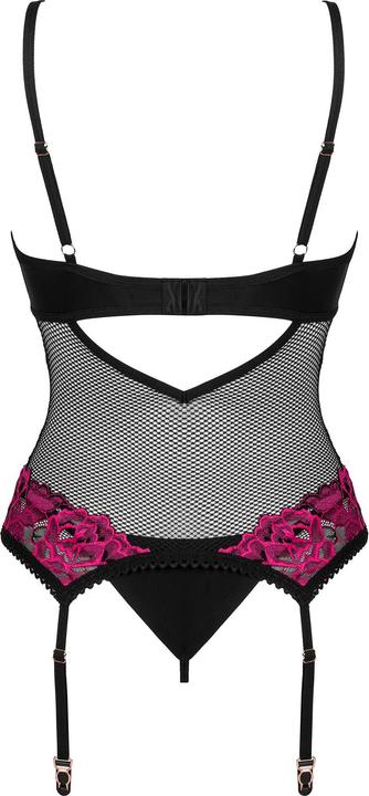 Immagine prodotto Obsessive Rosenty Strumpfhalter Korsett Schwarz/Lila (XL, XXL)