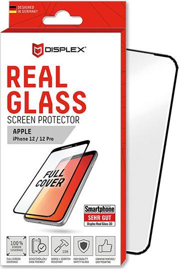Productafbeelding Displex Real Glass, Full Cover Panzerglas (1 Stuk, Apple iPhone 12, Realme 12 Pro+)