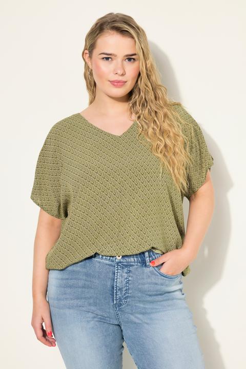 Produktbild Studio Untold Blusenshirt, oversized, Minimal Print, V-Ausschnitt (46, 48)