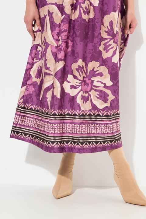 Produktbild Ulla Popken Jerseykleid, A-Linie, floraler Mustermix (68)