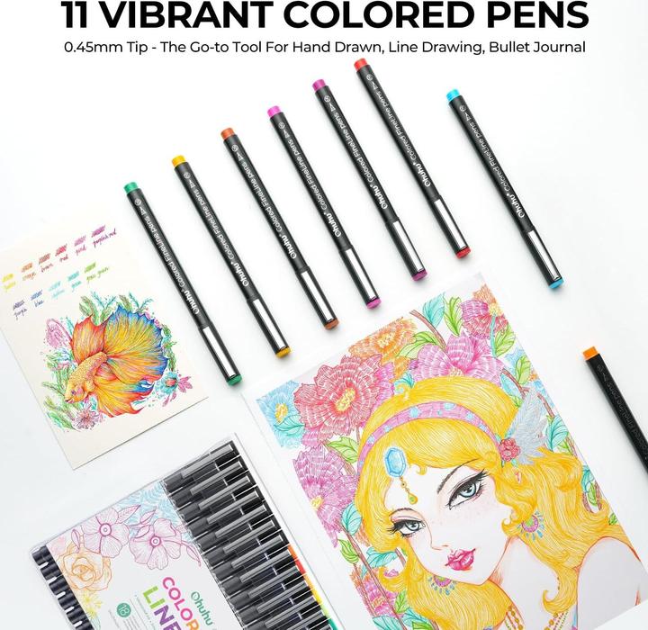 Image du produit Ohuhu Crayons à dessin Feinliner (18x)