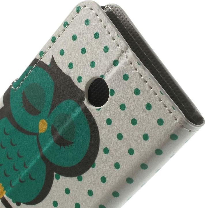 Actual product image König Design Protective cover mobile phone case (flip landscape) for mobile Nokia Lumia 630 / Lumia 635 owl on (Nokia Lumia 630)