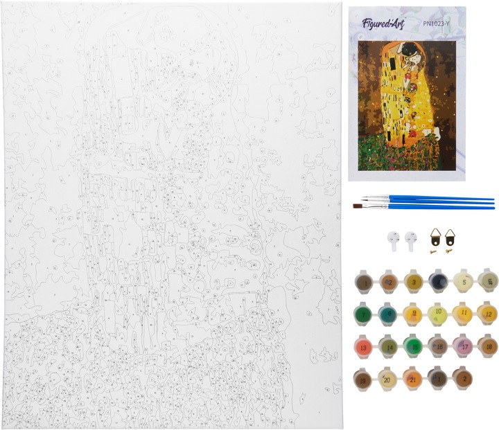 Produktbild Figured'Art Malen nach Zahlen "Klimt - Der Kuss" 40 x 50 cm, auf Keilrahmen