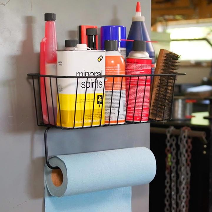 Image du produit Gator Magnetics Panier de rangement magnétique petit avec dérouleur essuie-tout (1x)