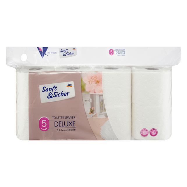 dm Sanft&Sicher Toilettenpapier Deluxe 5-lagig (8x130 Blatt)