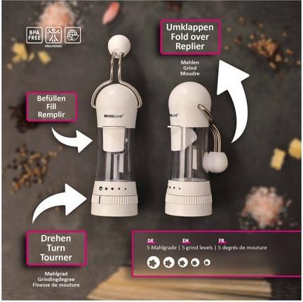 Actual product image Kochblume Gewürzmühle mit Silikonfuss 6x8.5 cm (Various spices)
