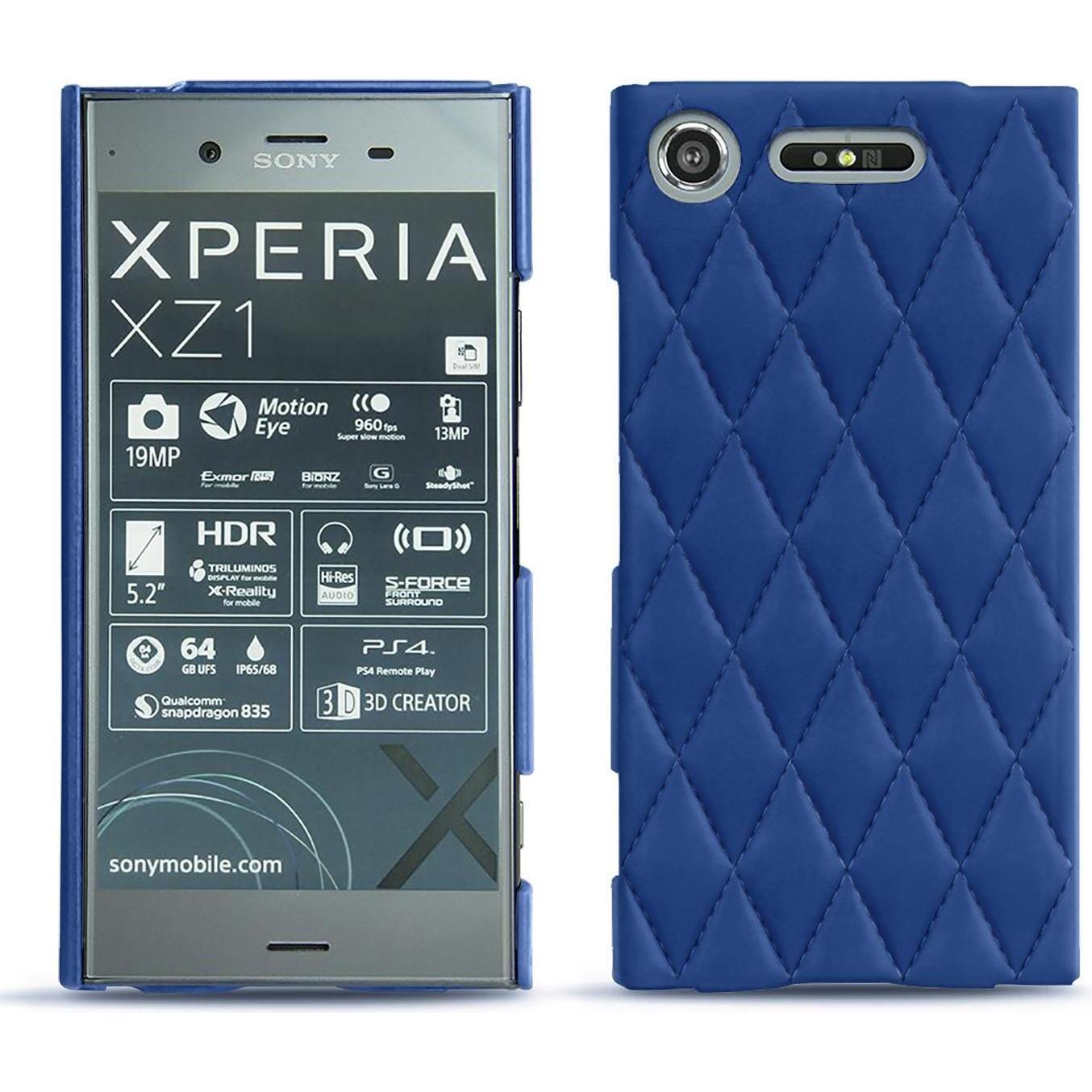 Noreve Lederschutzhülle (Sony Xperia XZ1), Smartphone Hülle, Blau