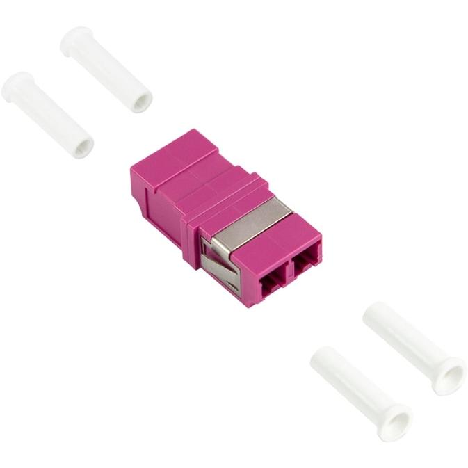 LogiLink Glasfaser Kupplung LC Duplex Multimode, ohne Flansch, violett (Netzwerk Kupplung), Netzwerk Zubehör
