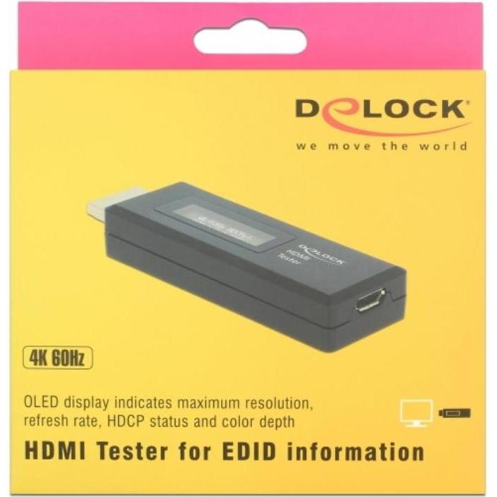 Thumbnail - Delock HDMI-A EDID Tester (USB 2.0, 7.05 cm), Data + Video Adapter, Schwarz