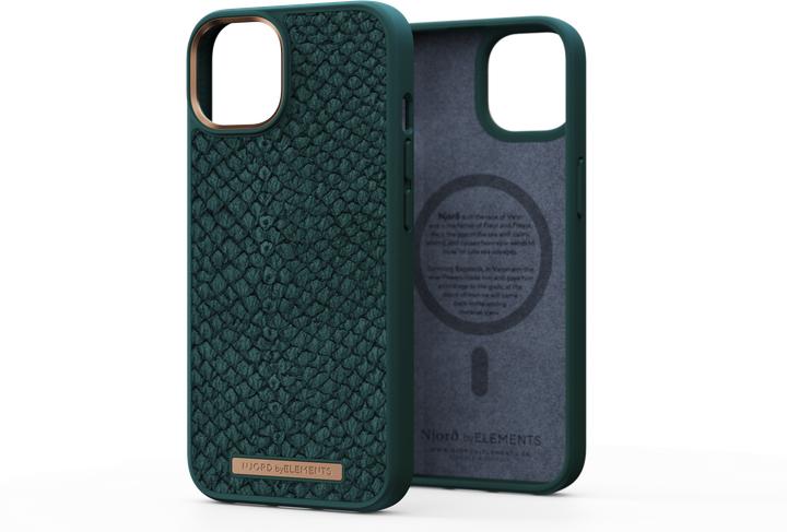 Produktbild Njord Hard-Cover Salm.Leather Magsafe Case green (Apple iPhone 14)