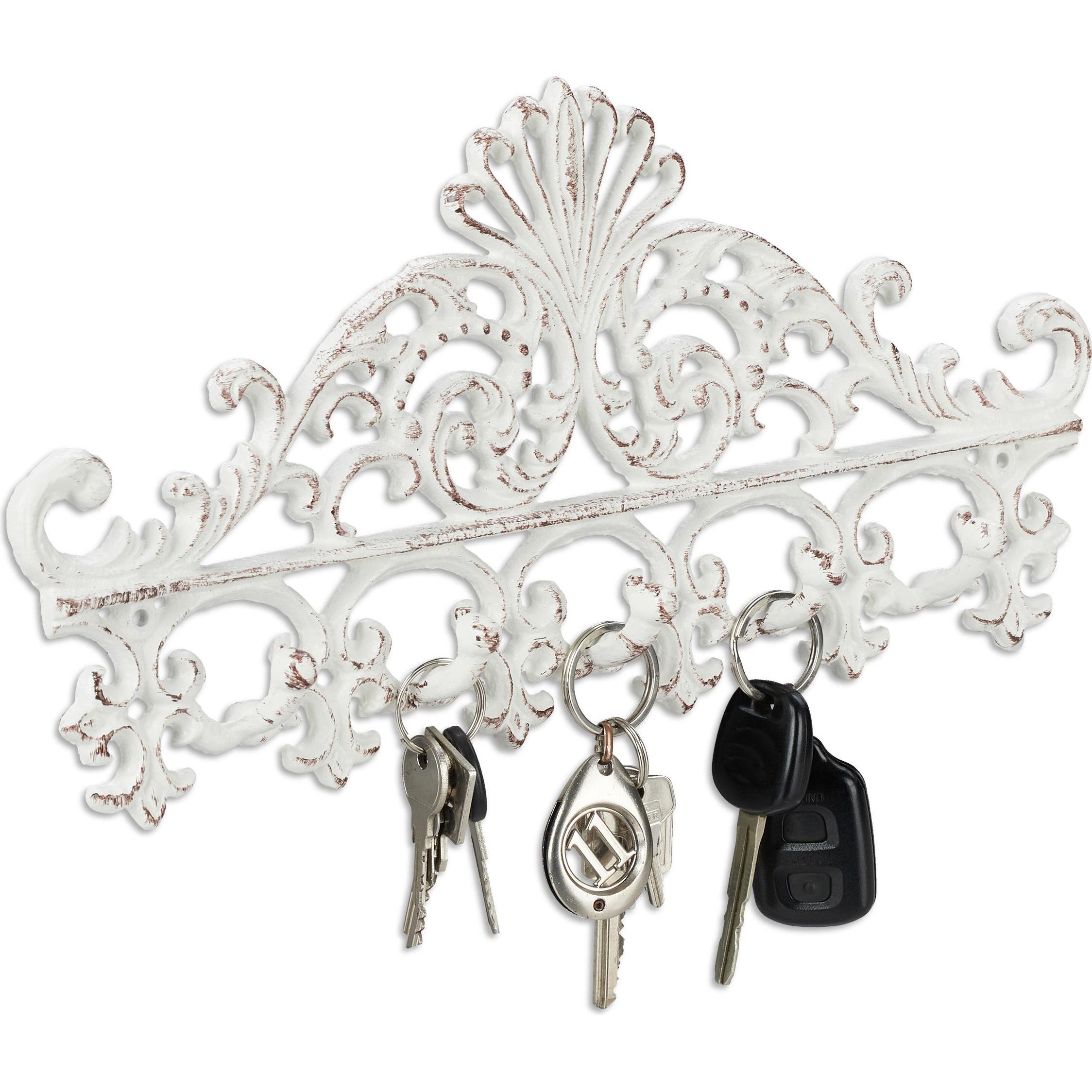 Relaxdays, Garderobe + Kleiderhaken, Garderobenleiste