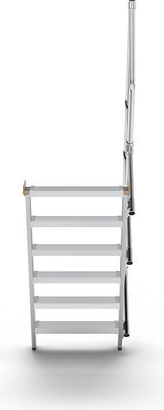 Immagine prodotto Munk Scale a 45° Larghezza gradini 600 mm 6 gradini Alluminio scanalato (Stile, 138 cm)