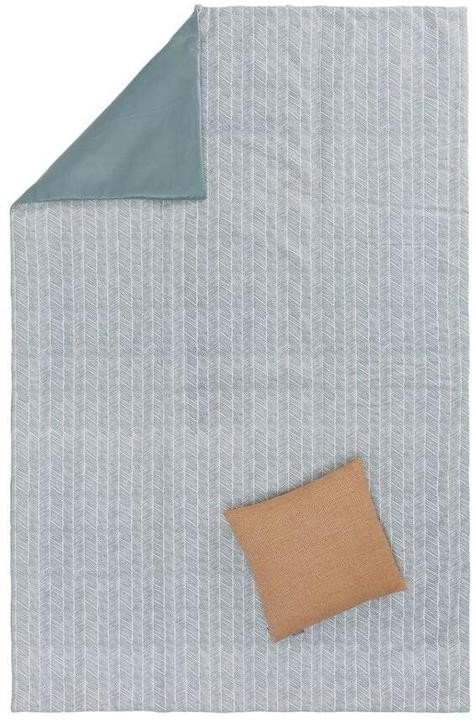 Actual product image Urbanara Picknickdecke Mallur 130 x 190 cm - Grüngrau / Weiss