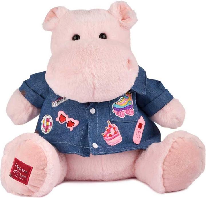 Produktbild Doudou et Compagnie Hippo, rosa mit Jeansjacke 38cm (38 cm)