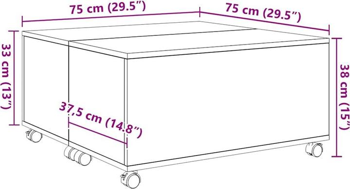 Actual product image VidaXL Couchtisch (75 x 75 x 38 cm)