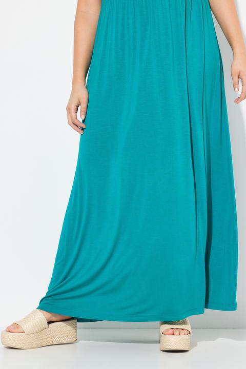 Produktbild Ulla Popken Kleid, A-Linie, gesmokt, Carré-Ausschnitt, Halbarm (60)