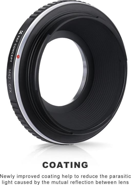 Image du produit K&F Concept Adaptateur d'objectif de haute précision, M42-GFX