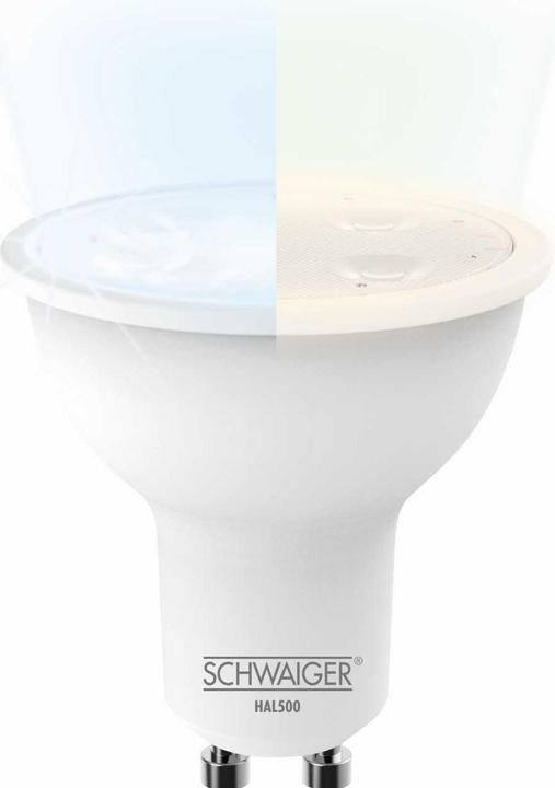 Actual product image Schwaiger A+, 350 lm, 5 kWh, 2700 - 6500 K, ZigBee v3.0, 2x GU10 (GU10, 5.40 W, 350 lm, 2 x, G)