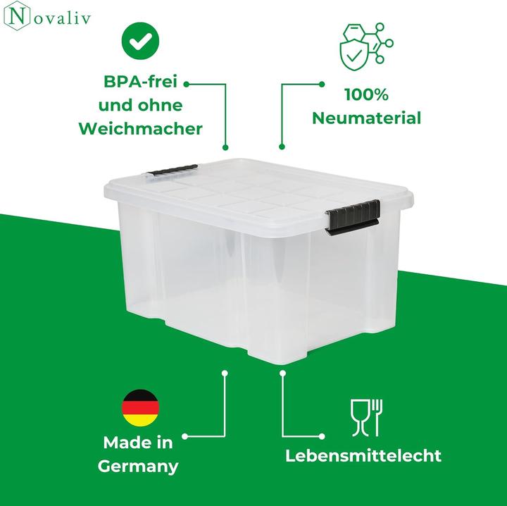 Produktbild Novaliv Aufbewahrungsbox mit Deckel (20 cm, 15 l, 1x)