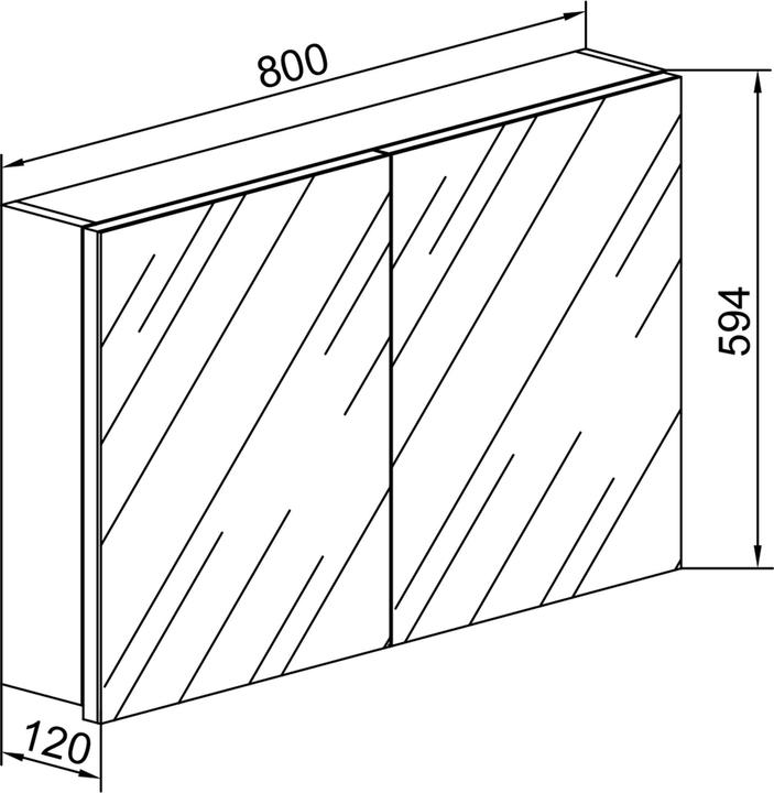 Productafbeelding VCM Houten Badkamermeubels Spiegelkast Badinos 80 cm (80 x 12 cm)