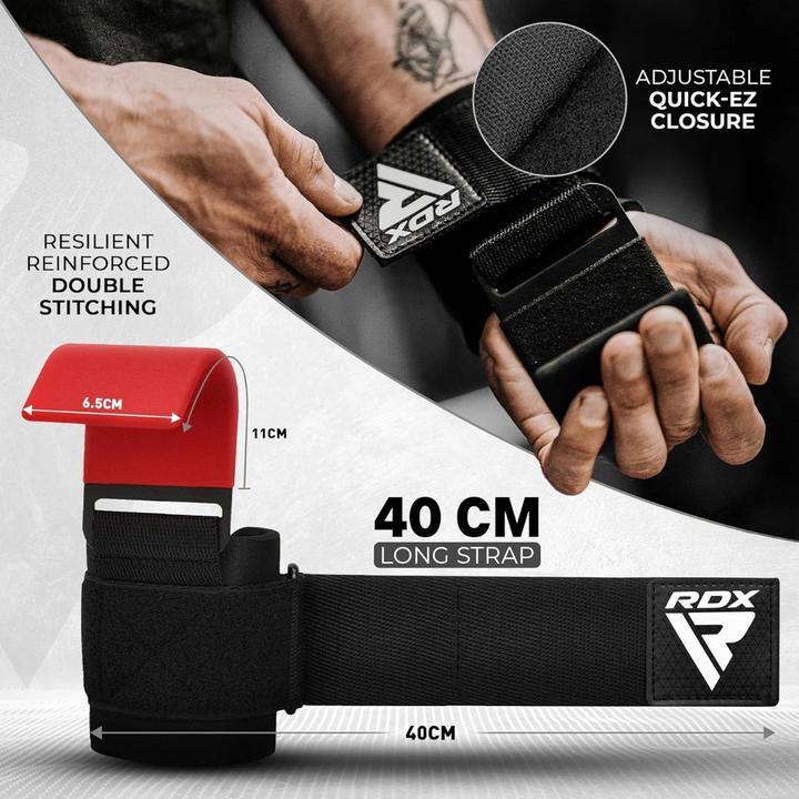 Actual product image Rdx Gym Hook Strap Red Plus (One size)