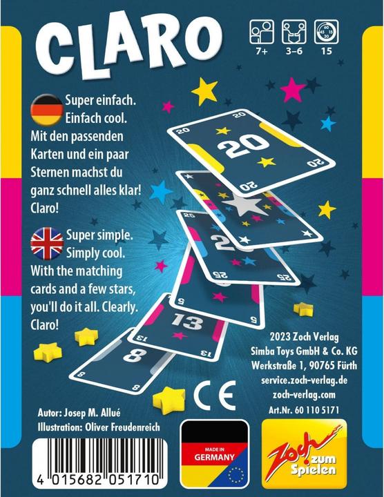 Actual product image Zoch Claro (German, 3 - 6 Players)