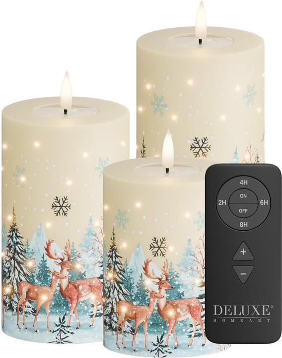 Deluxe Homeart LED-Kerzen-Set «Weihnachten», 4-teiliges Set (3 x)
