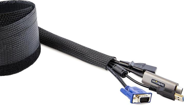 Actual product image StarTech com 10ft (3m) Cable Management Sleeve, Trimmable Heavy Duty Cable Wrap, 1.2" (3cm) Dia (Cable conduit, 300 cm)