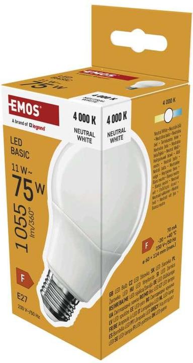 Image du produit Emos LED BASIC A60 11W(75W) 1055lm E27 NW (E27, 1055 lm, 1x)