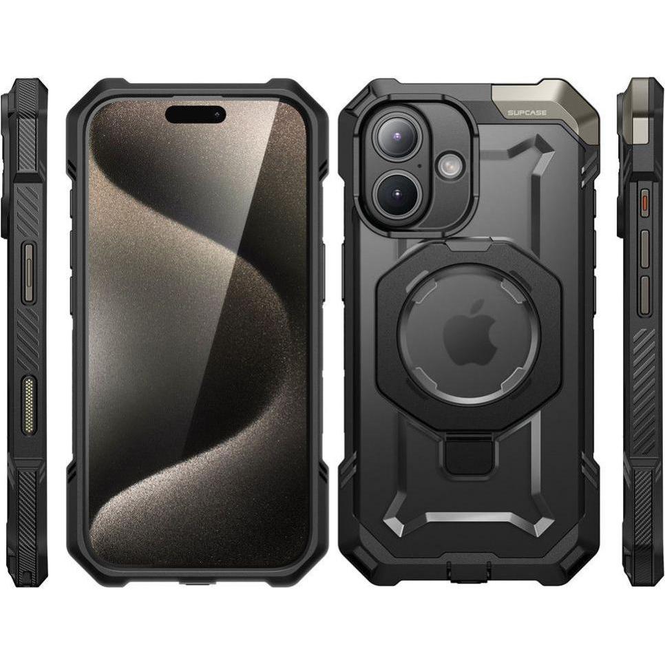 Thumbnail - Supcase Ub Grip Mag Magsafe Iphone 16 Black (Apple iPhone 16), Smartphone Hülle, Schwarz