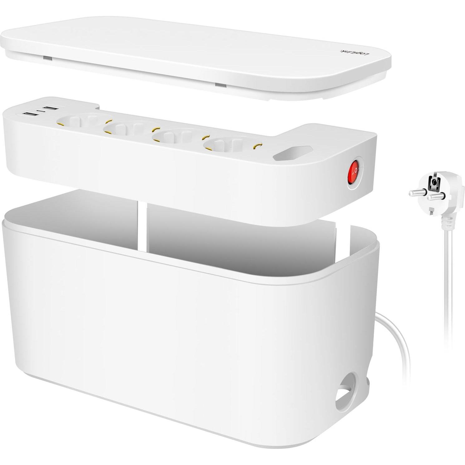 LogiLink, Kabelbox, Kabelbox-Set mit Steckdosenleiste