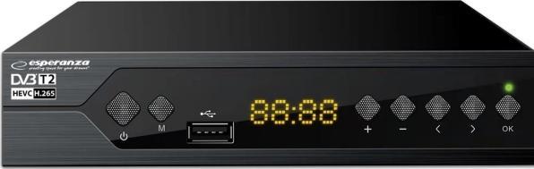 Produktbild Esperanza EV107P Digitalempfänger DVB-T2 H.265 (DVB-T2, DVB-T, DVB-S2, DVB-C, DVB-S2X)