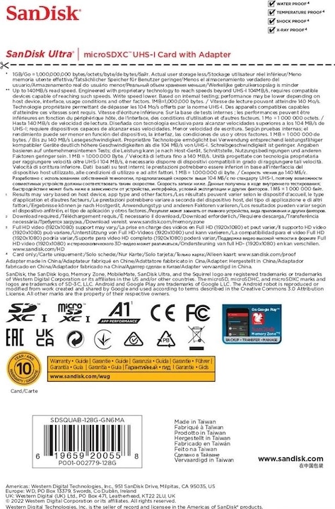 Actual product image SanDisk Ultra mit Adapter (128 GB, microSDXC, U1, UHS-I)