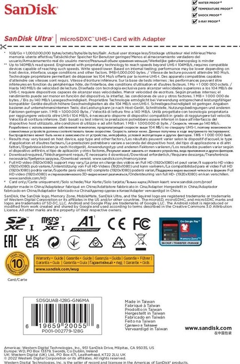 Produktbild SanDisk Ultra mit Adapter (128 GB, microSDXC, U1, UHS-I)