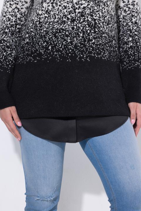 Immagine prodotto Ulla Popken Inserto a blusa in raso con taglio svasato e bottoni (42, 44)