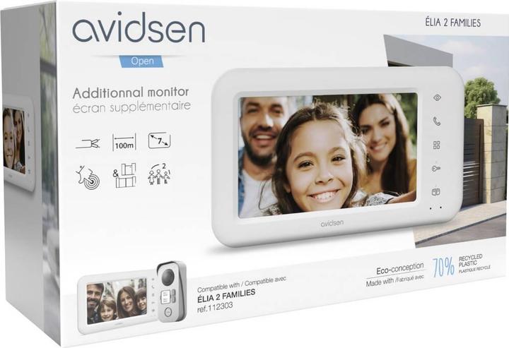 Avidsen Zweifamilien-Set Kabelgebunden Zusatz-Monitor Weiss (Cable)
