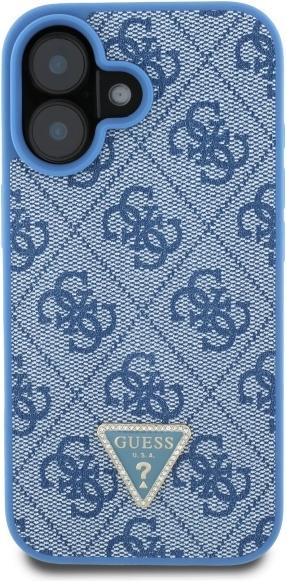 Actual product image Guess GUHCP16SP4TDSCPB iPhone 16 6.1" niebieski/blue hardcase Leather Metal Logo Strass Crossbody