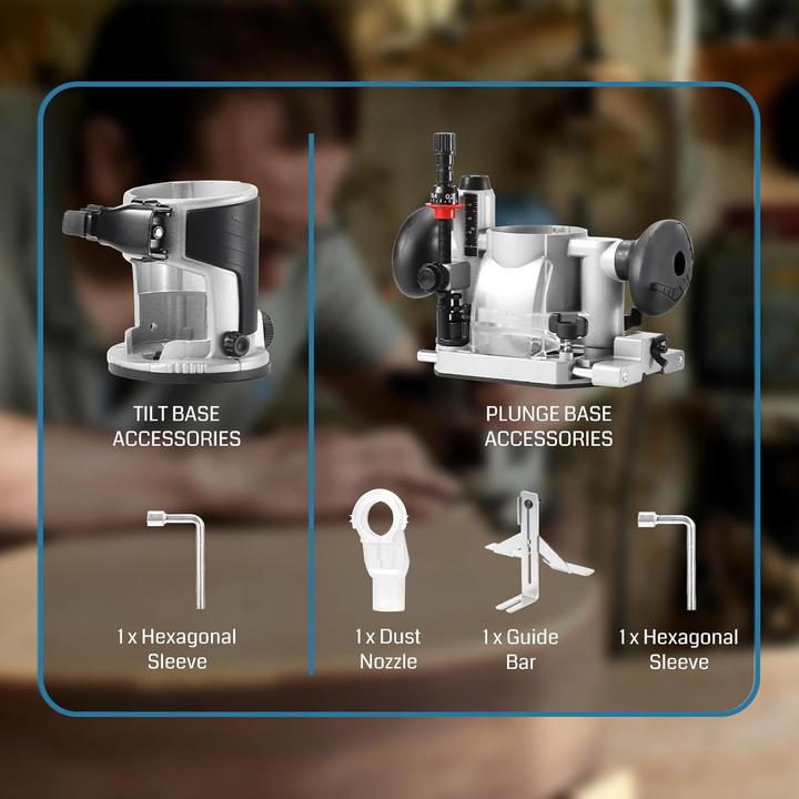 Actual product image SainSmart Oberfräse mit Fest- und Tauchbasis sowie Neigebasis