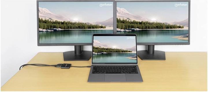 Productafbeelding Manhattan USB-C PD auf Dual-HDMI-Monitor-Adapter (HDMI, USB-A, 5.90 cm)