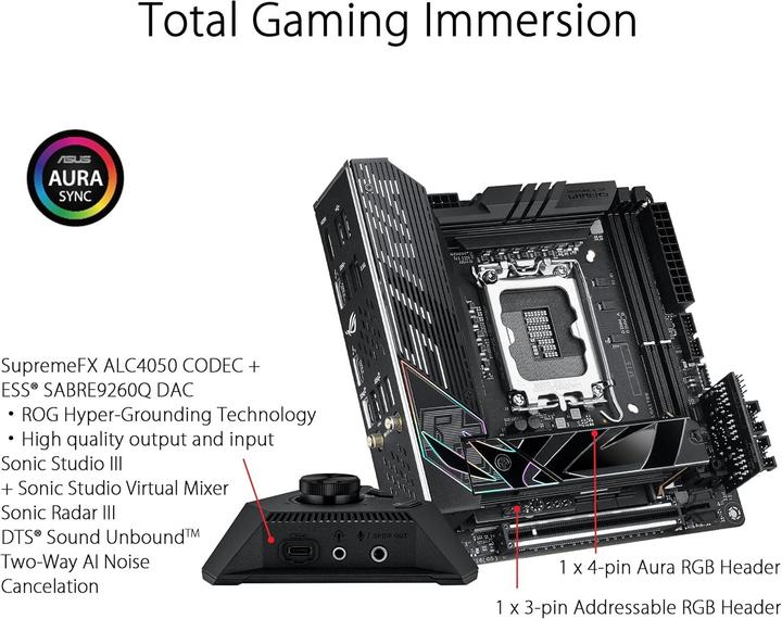 Immagine prodotto ASUS ROG Strix Z790-I Gaming Wifi (LGA 1700, Intel Z790, Mini-ITX)