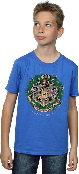 Actual product image Boys Wreath Cotton Christmas T-Shirt (140, 146)