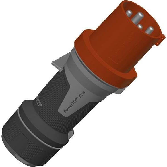 Mennekes, Netzstecker + Netzkupplung, MEN 13106 PowerTOP Xtra 63A 4P 6H 400V IP44 CEE Stecker vern