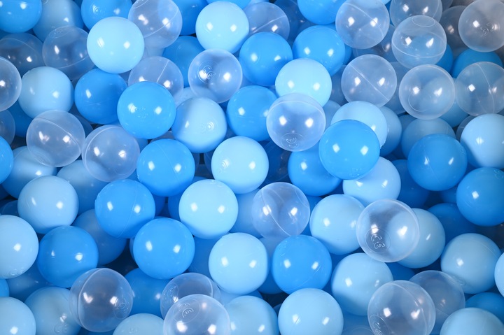 Produktbild Knorrtoys Bällebad soft - "Geo cube grey" - 300 balls soft blue/blue/transparent (ca. 6cm Durchmesser)