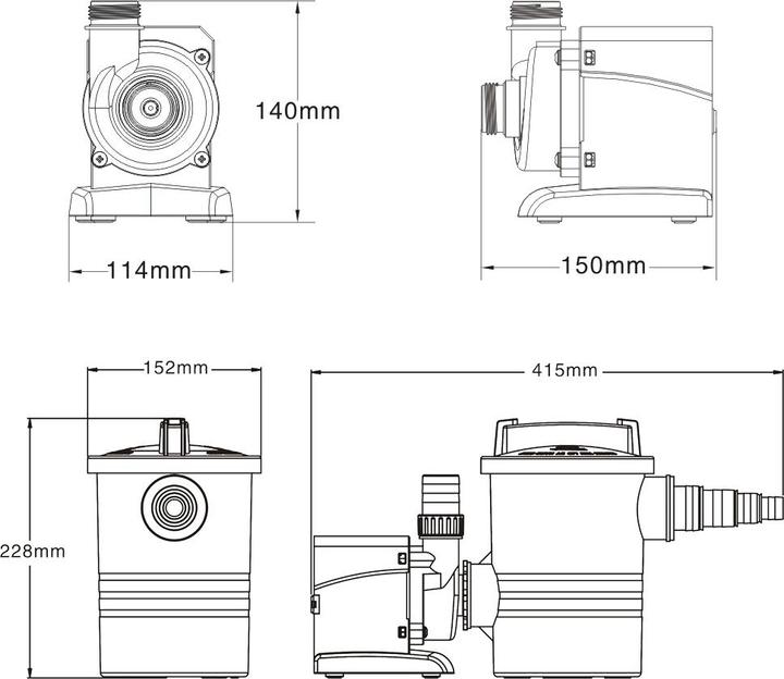Produktbild SunSun CPP-7000F Poolpumpe 4500l/h 50W Schwimmbadpumpe Filterpumpe Umwälzpumpe