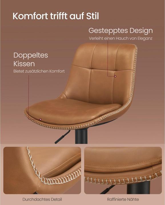 Actual product image Vasagle Barhocker 2er Set 48 x 90 cm/112 cm