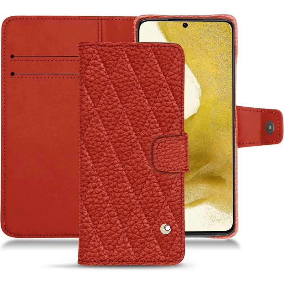 Noreve Lederschutzhülle Wallet (Samsung Galaxy S22), Smartphone Hülle, Orange
