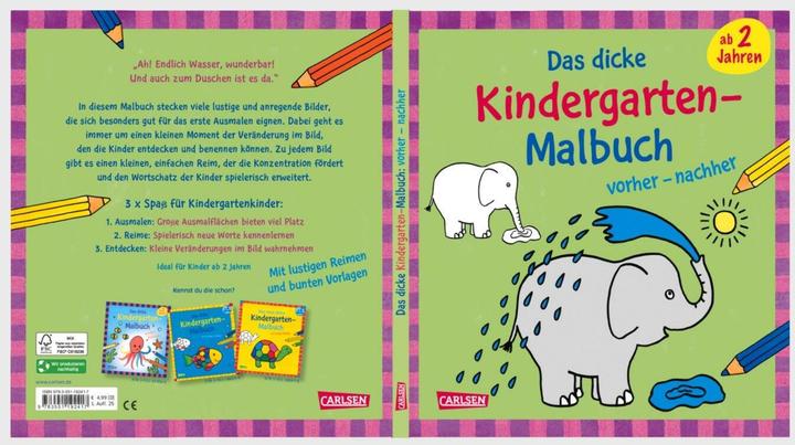 Produktbild Ausmalbilder für Kita-Kinder: Das dicke Kindergarten-Malbuch: vorher und nachher